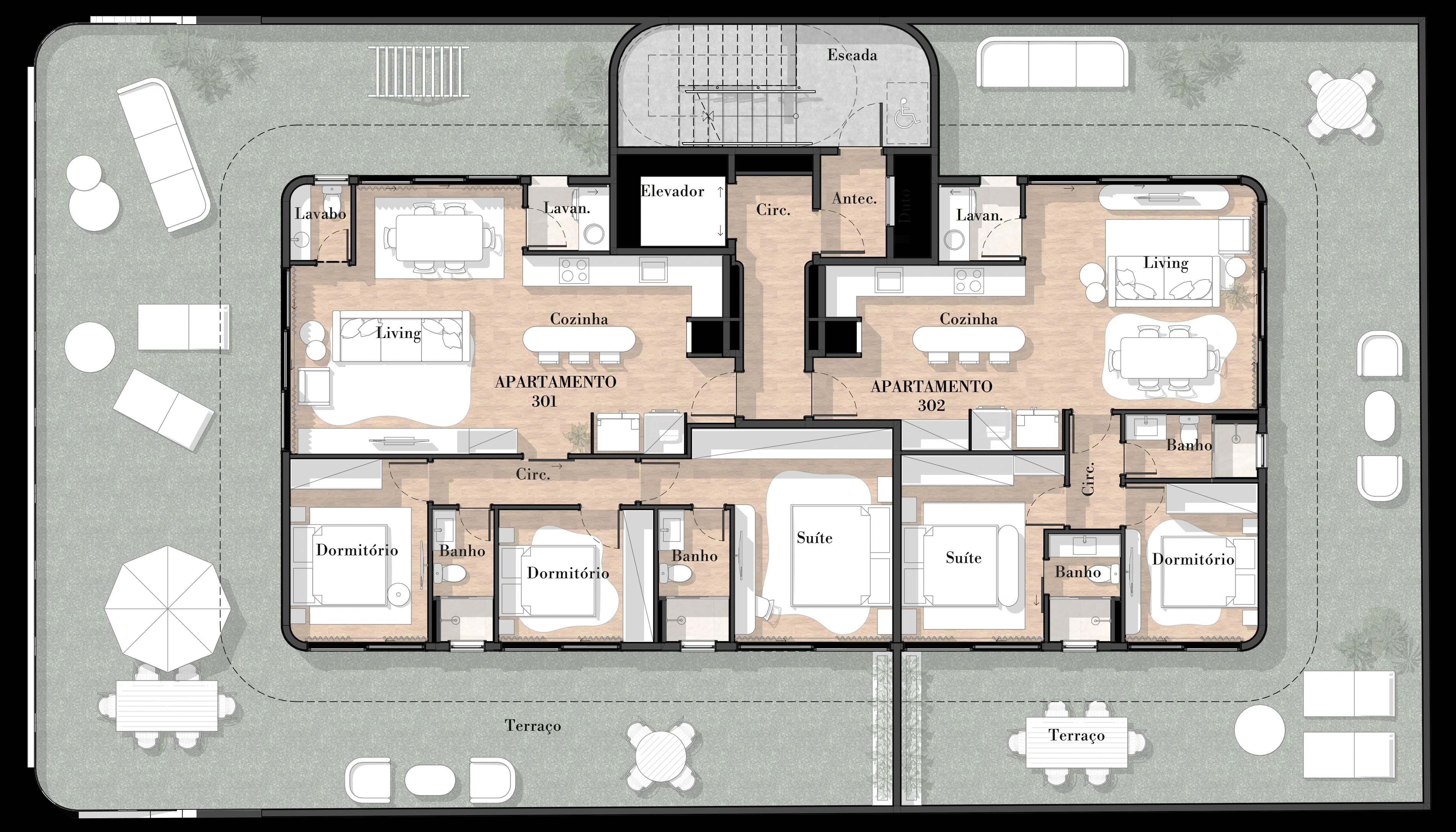 Planta sanitizada do empreendimento