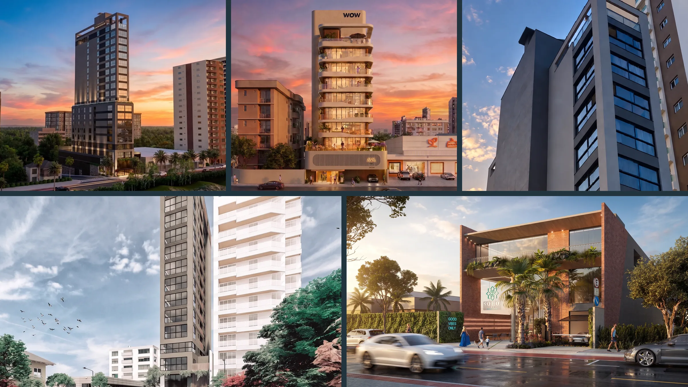 Pessoas vivendo os espaços de um empreendimento WOW