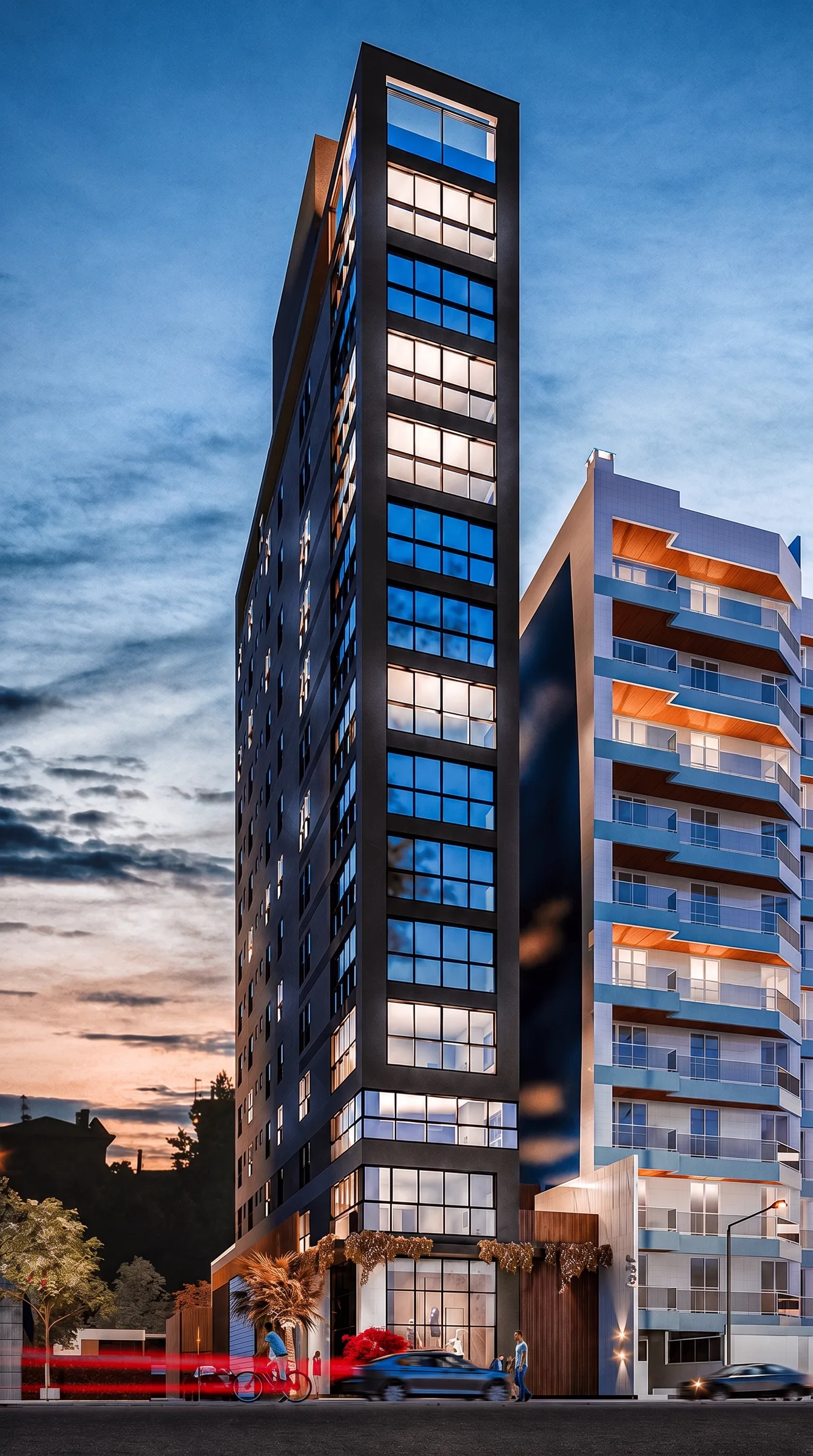 Fachada do Kowalski Residencial, de frente para o mar no Centro de Balneário Piçarras.