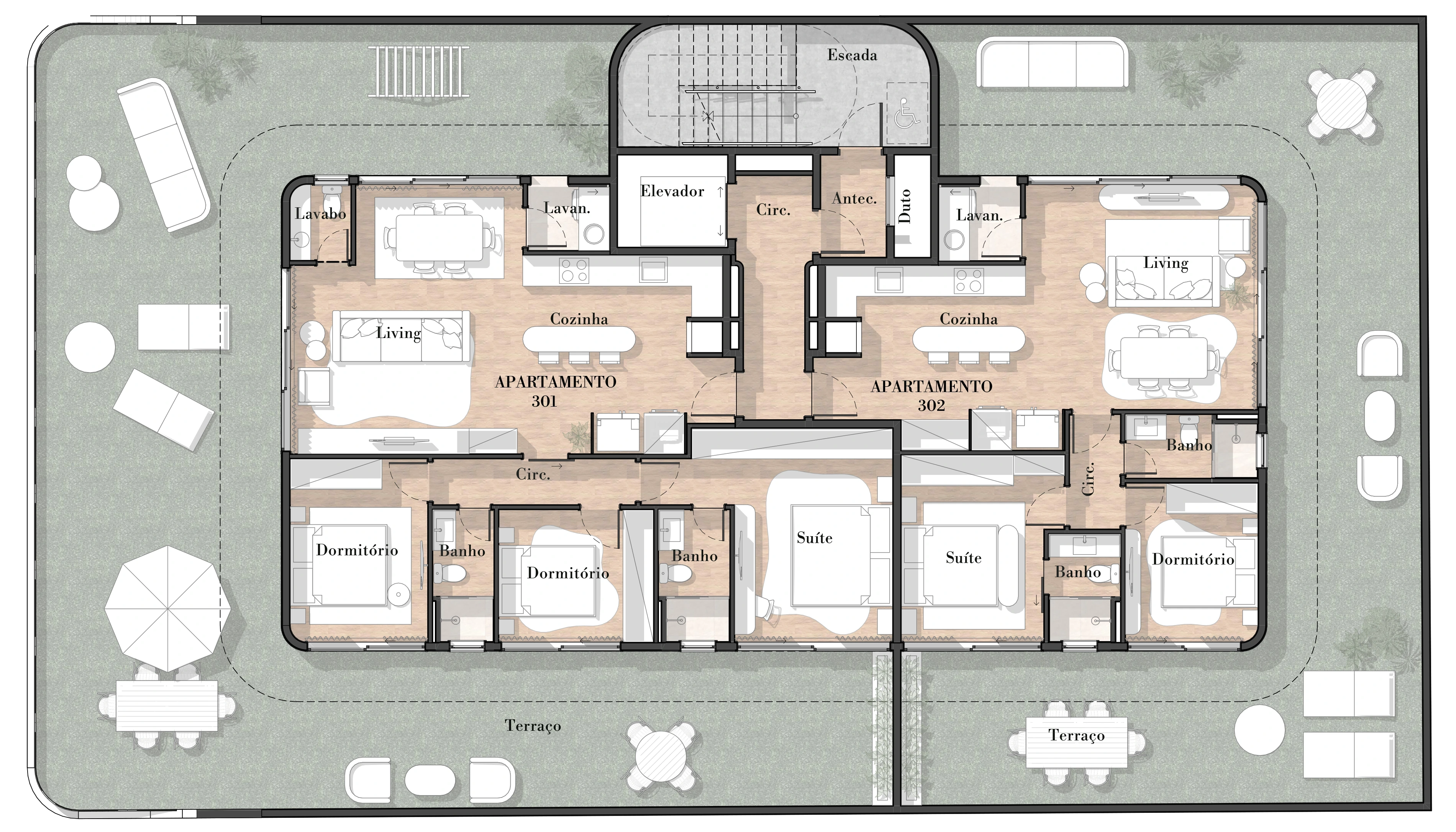 Planta sanitizada do empreendimento